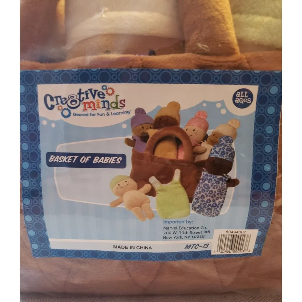 Creative Minds Basket of Babies Soft Baby Dolls, Sensory Toys, Multicultural,...